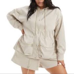 Good American hooded volume jacket NWT summer sand
